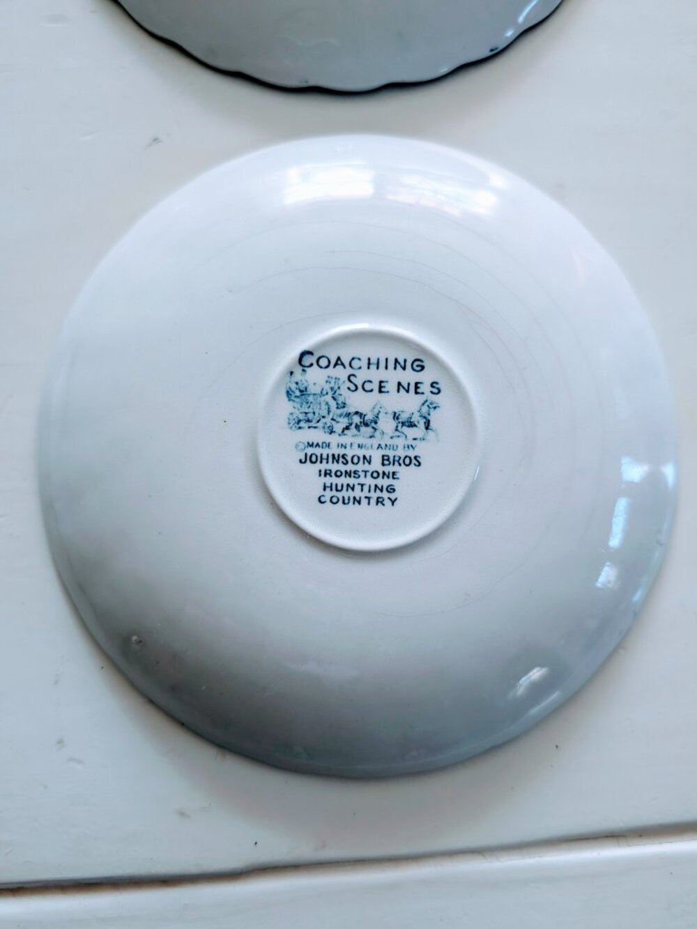 VTG Set of 4Johnson Bros Coaching Scenes 5.75" Plates Blue Ironstone England - Picture 5 of 7
